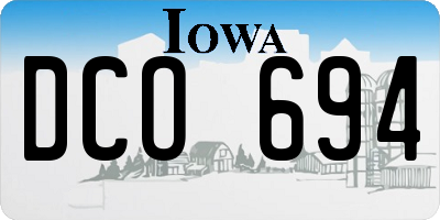 IA license plate DCO694