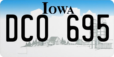 IA license plate DCO695