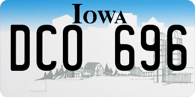 IA license plate DCO696