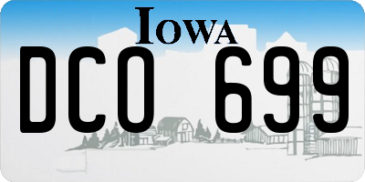 IA license plate DCO699