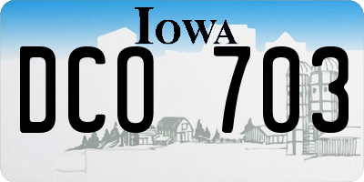 IA license plate DCO703