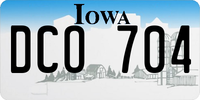IA license plate DCO704