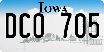 IA license plate DCO705