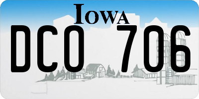 IA license plate DCO706