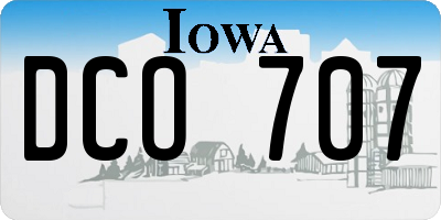 IA license plate DCO707
