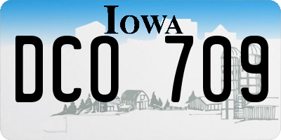 IA license plate DCO709