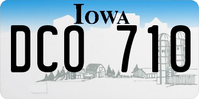 IA license plate DCO710