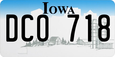 IA license plate DCO718