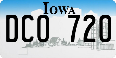 IA license plate DCO720