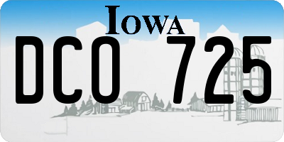 IA license plate DCO725