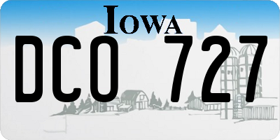 IA license plate DCO727