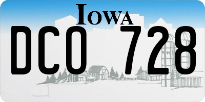 IA license plate DCO728