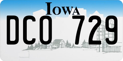 IA license plate DCO729