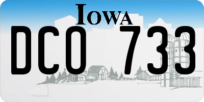 IA license plate DCO733