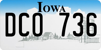 IA license plate DCO736