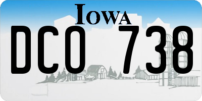 IA license plate DCO738