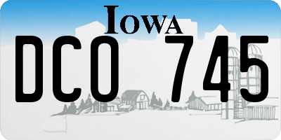 IA license plate DCO745