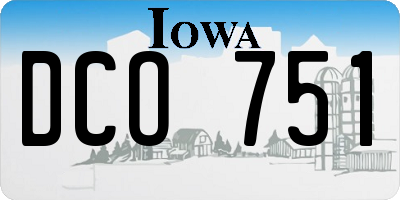 IA license plate DCO751