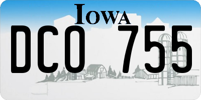 IA license plate DCO755
