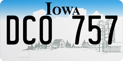 IA license plate DCO757