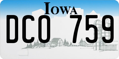 IA license plate DCO759