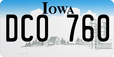 IA license plate DCO760