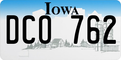 IA license plate DCO762