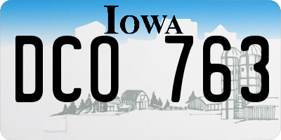 IA license plate DCO763