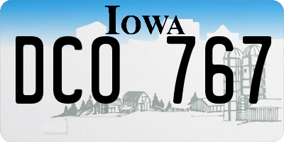 IA license plate DCO767