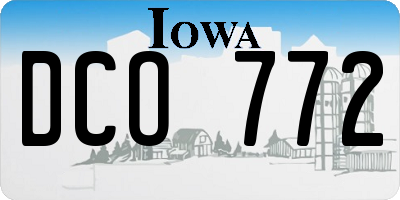 IA license plate DCO772