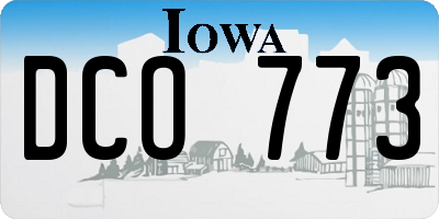 IA license plate DCO773