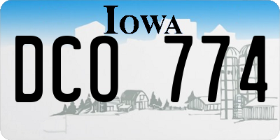 IA license plate DCO774