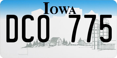 IA license plate DCO775