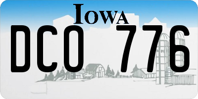 IA license plate DCO776