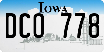 IA license plate DCO778