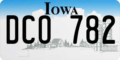 IA license plate DCO782