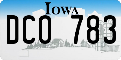 IA license plate DCO783