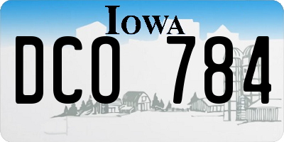 IA license plate DCO784