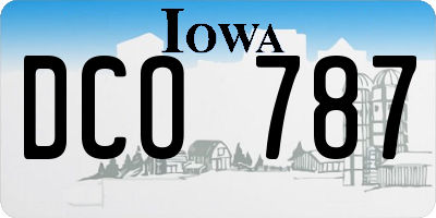IA license plate DCO787
