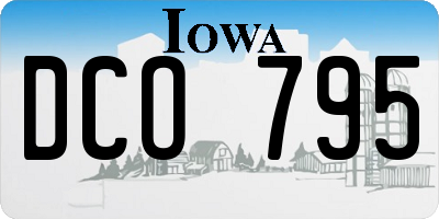 IA license plate DCO795