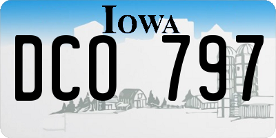IA license plate DCO797