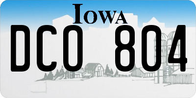 IA license plate DCO804