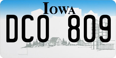 IA license plate DCO809
