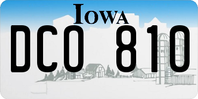 IA license plate DCO810