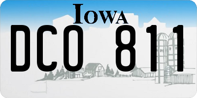 IA license plate DCO811