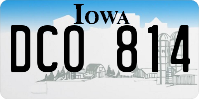 IA license plate DCO814