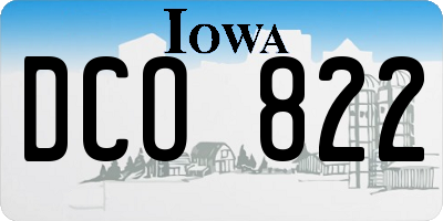 IA license plate DCO822
