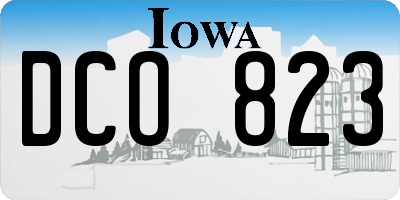 IA license plate DCO823