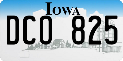 IA license plate DCO825