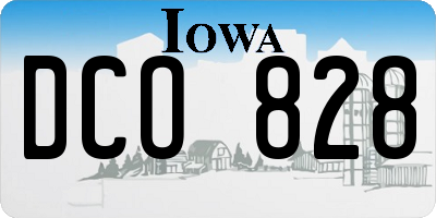 IA license plate DCO828